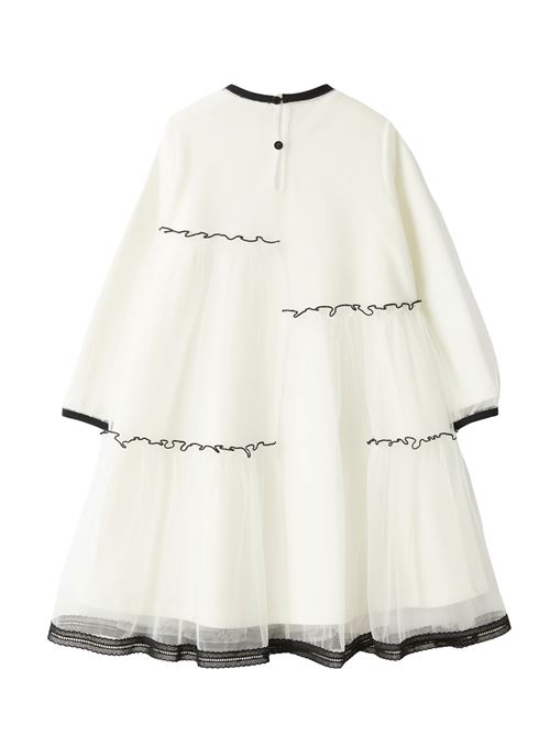 abito girocollo con tulle IL GUFO | VL546H00181009